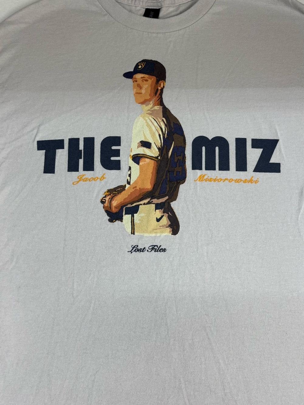 Milwaukee Brewers Jacob Misiorowski “The MIZ” lost Files T-shirt Giveaway M